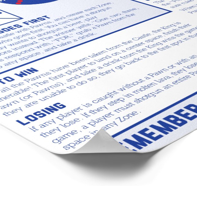 Póster Verdadero americano: Las Épicas Reglas del Juego d (Esquina)