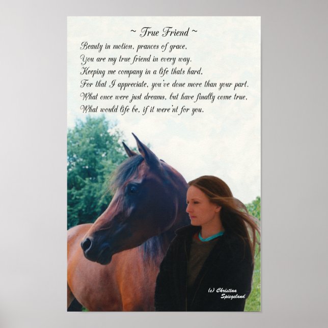 Póster Verdadero Amigo Arabian Horse Poem Poster (Frente)