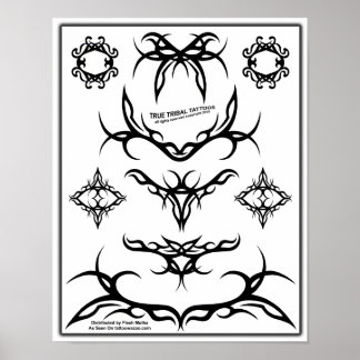 Póster Verdadero Flash de tatuaje tribal-Z06