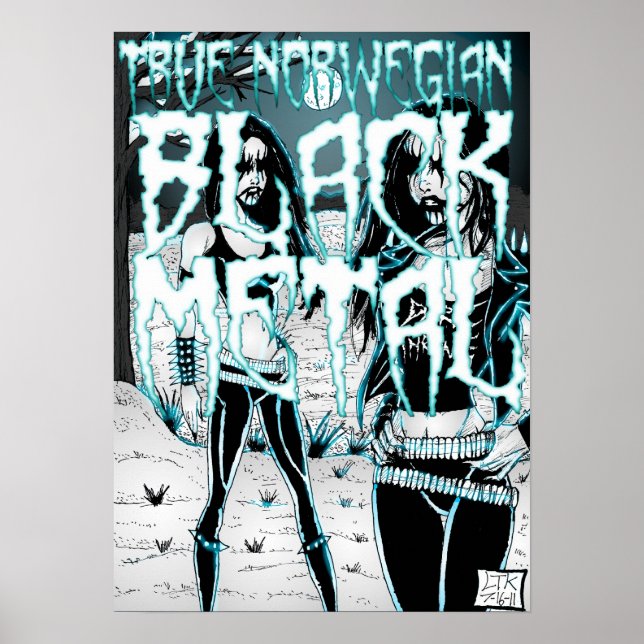 Póster Verdadero Metalizado negro noruego (Frente)