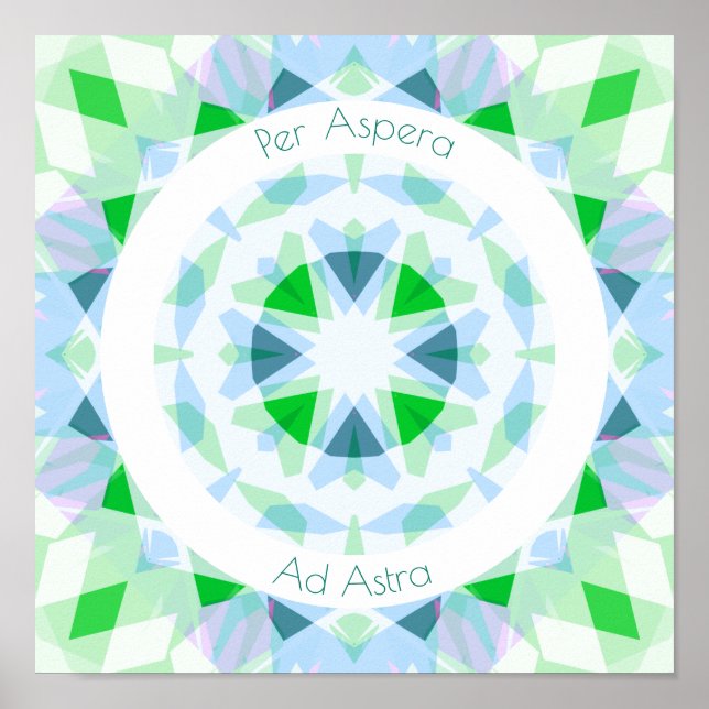 Póster Verde azul por aspera y astra estrellas motivacion (Frente)