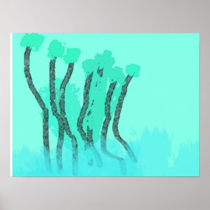 Póster Verde azulado Blue Green Beach Treachside Water Ab