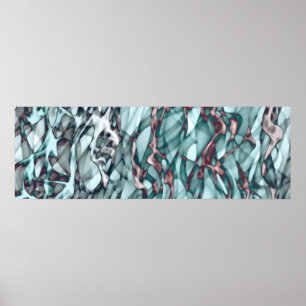 Póster Verde azulado Naranja amarillo dorado rojo abstrac