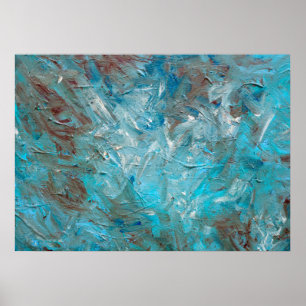 Póster Verde azulado profundo