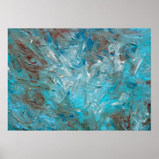 Póster Verde azulado profundo