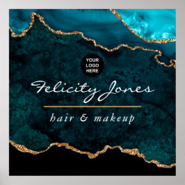 Póster Verde azulado - Turquesa y Poster de negocios del