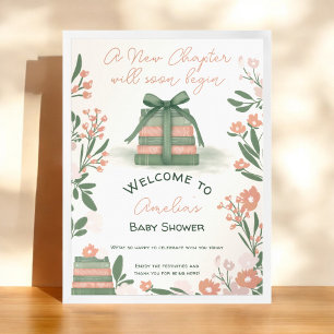 Póster Verde capáz Nuevo Capítulo Bienvenido Baby Shower