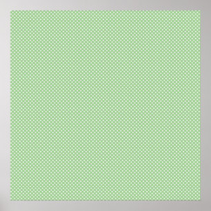 Póster Verde con puntos blancos simples