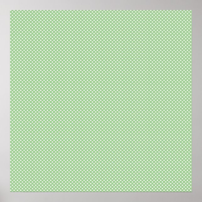 Póster Verde con puntos blancos simples (Frente)
