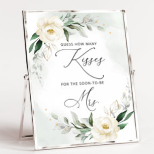 Póster Verde cuántos besos cartel de juego de baby shower