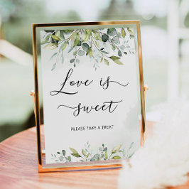 Póster Verde de eucalipto El amor es dulce