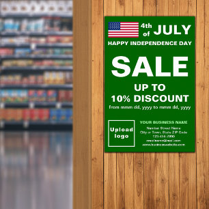 Póster verde de oferta del Día de la Independencia