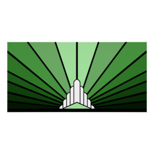 Póster Verde del sol del Art Deco