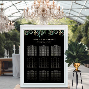 Póster Verde dorado negro Boda de Navidades