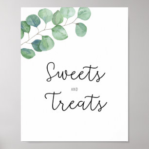 Póster Verde - dulces y golosinas para baby shower