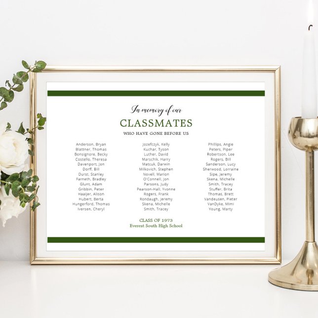 Póster Verde En Memoria De La Reunión Escolar De Nuestros (Subido por el creador)