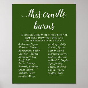 Póster Verde Esta Vela Arde Reunión de Clase Conmemorativ