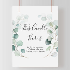 Póster Verde Estival Eucalipto Esta Vela Arde Letrero