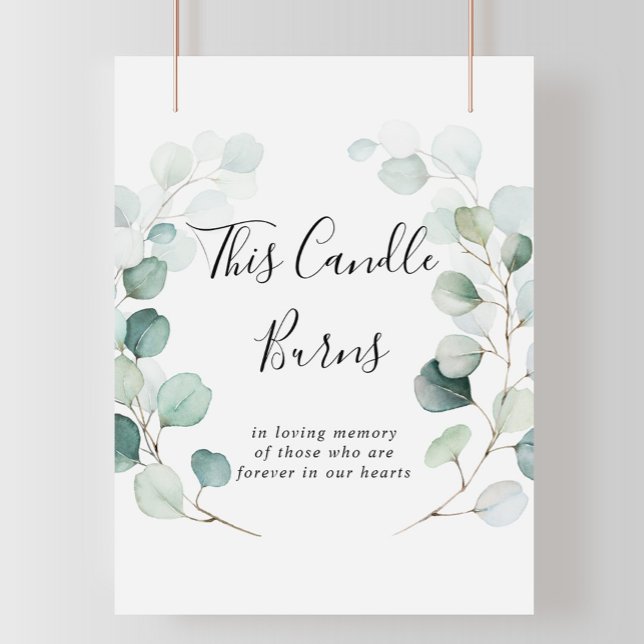 Póster Verde Estival Eucalipto Esta Vela Arde Letrero (Subido por el creador)