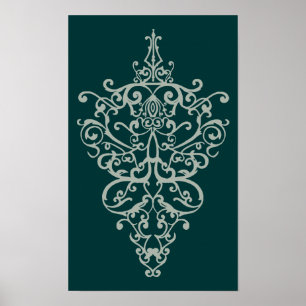 Póster verde filigre