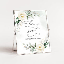 Póster Verde floral oro elegante El amor es dulce