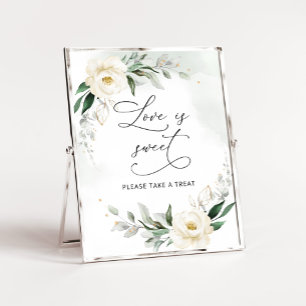 Póster Verde floral oro elegante El amor es dulce
