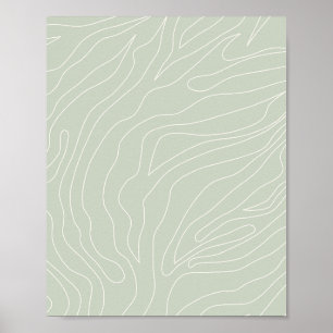 Póster Verde mínimo abstracto