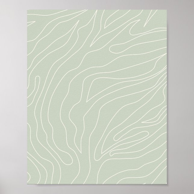 Póster Verde mínimo abstracto (Frente)