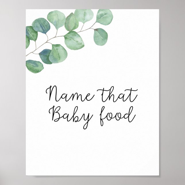 Póster Verde - nombre de ese cartel de ducha para comida  (Frente)