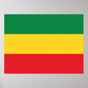 Póster Verde, oro (amarillo) y bandera de los colores