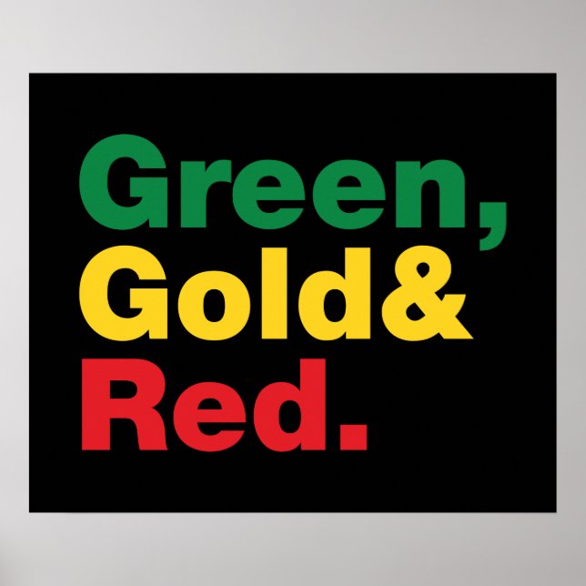 Póster Verde, Oro y Rojo. (Frente)