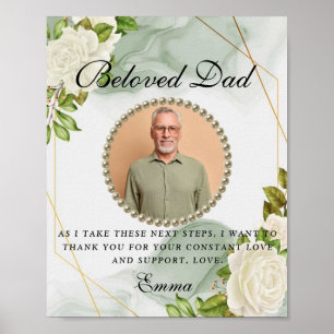 Póster Verde Padre de la novia Gracias Poster de regalo