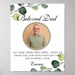 Póster Verde Padre de la novia Gracias Poster de regalo