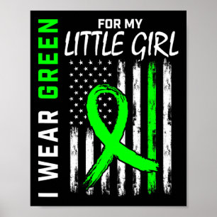 Póster Verde para la conciencia de la enfermedad renal de