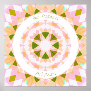 Póster Verde rosa bonito por aspera y astra motivación