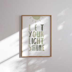 Póster Verde sabio deja que tu luz brille poster