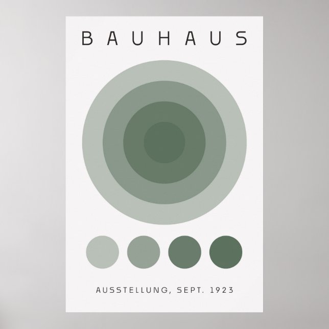 Póster Verde Sage Bauhaus (Frente)