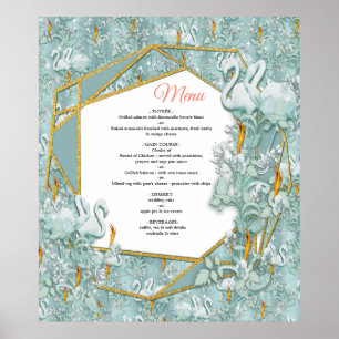 Póster verde salvia, seda, plumas, verde pálido, llama do