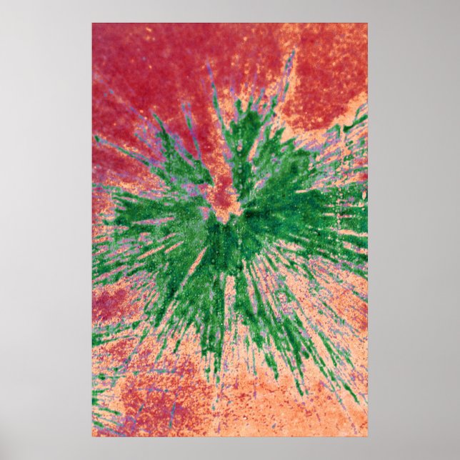 Póster Verde sobre el balón rojo y Naranja (Frente)