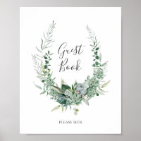 Verde Suculento | Libro de Firmas para Invitados