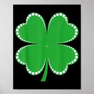 Póster verde trébol de la suerte irlandés día de san patr