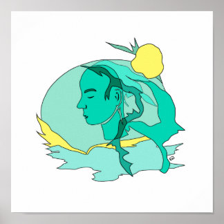 Póster verde y amarillo