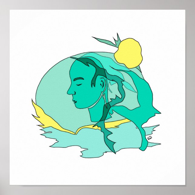 Póster verde y amarillo (Frente)