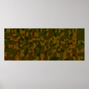 Póster Verde y Brown Camo, modelo abstracto
