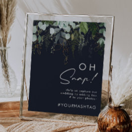 Póster Verde y Hoja de Oro | Azul Marino Oscuro Oh Snap E