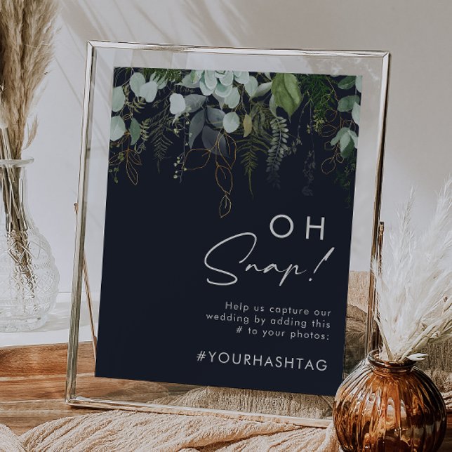 Póster Verde y Hoja Dorada | Azul Marino Oscuro Oh Snap E (Subido por el creador)