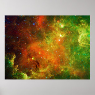Póster Verde y Naranja de la nebulosa norteamericana