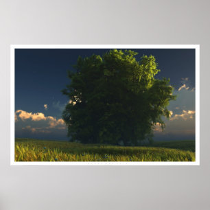 Póster Verde y oro