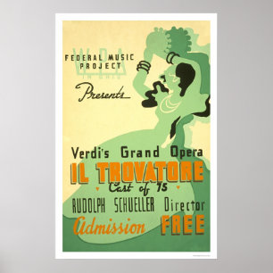 Póster Verdi Il Trovatore 1937 WPA