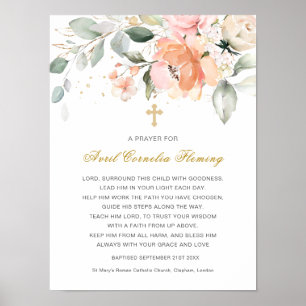 Póster Verdor Baptismo de la Cruz Floral